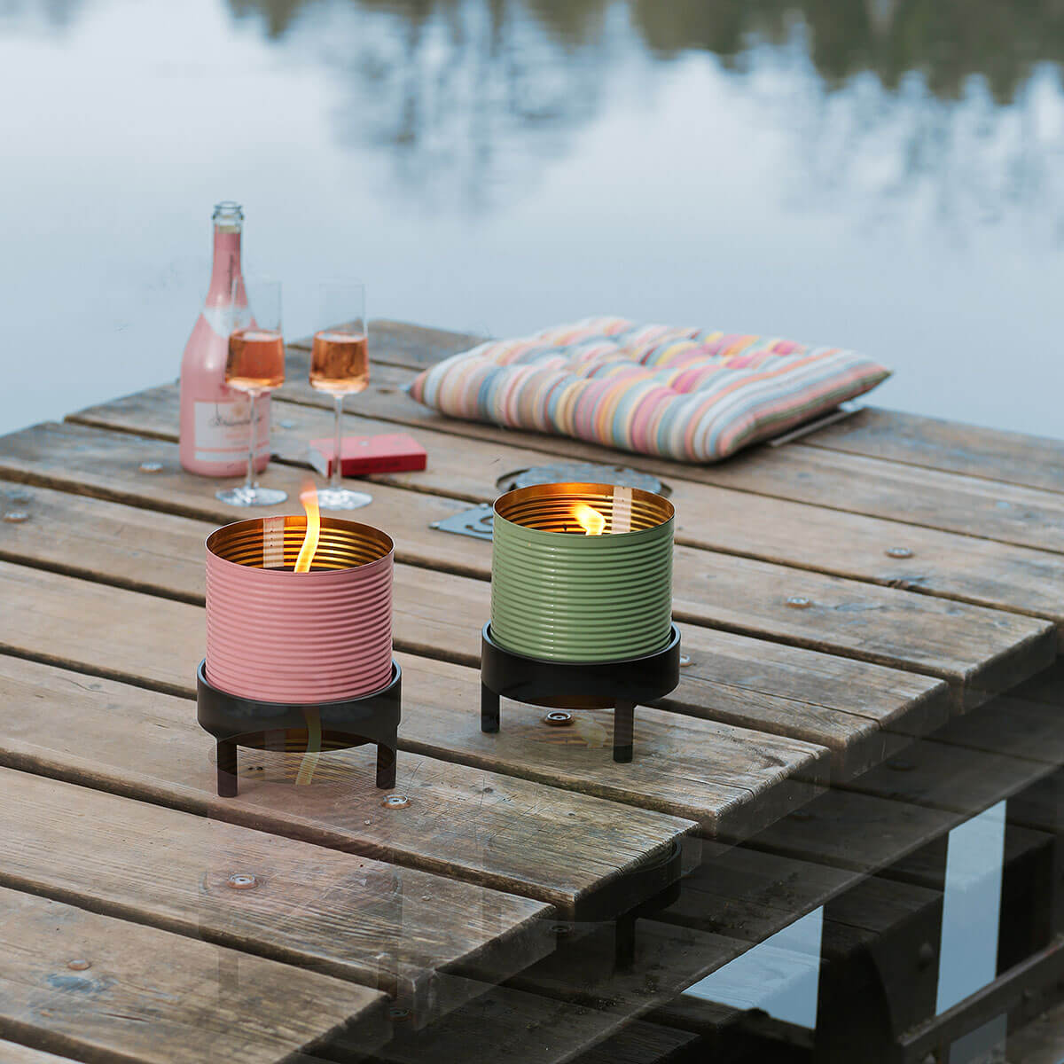 Outdoorkerze Living by Heart – hellrosa – 90 h Brenndauer